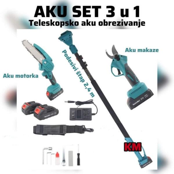 Aku Pila i Aku Makaze Makita sa Teleskopom od 3m (Set 3u1)