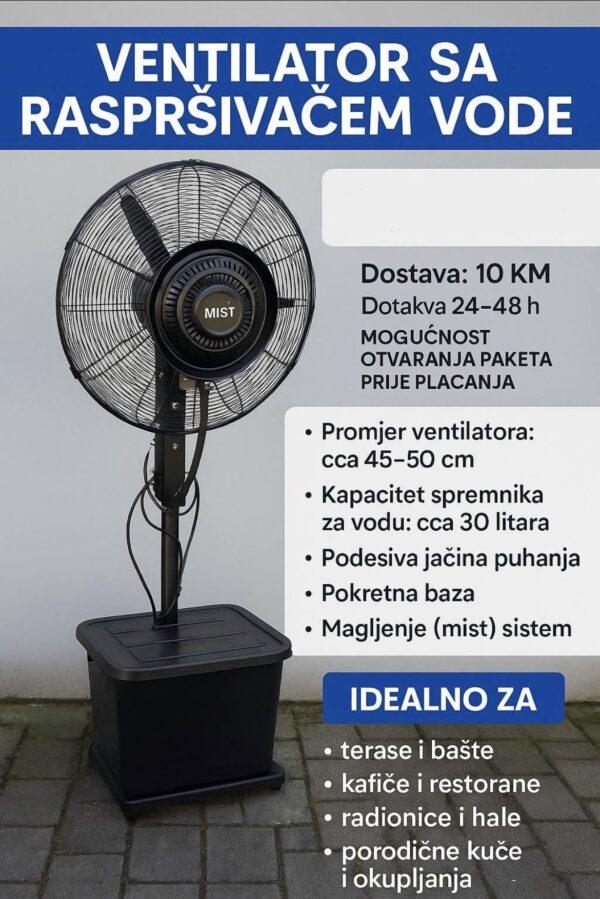 Ventilator sa raspršivačem vode VEST 260W