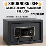 Sef za novac i oružje 25x38x25cm DIGITALNA BRAVA 2 ključa