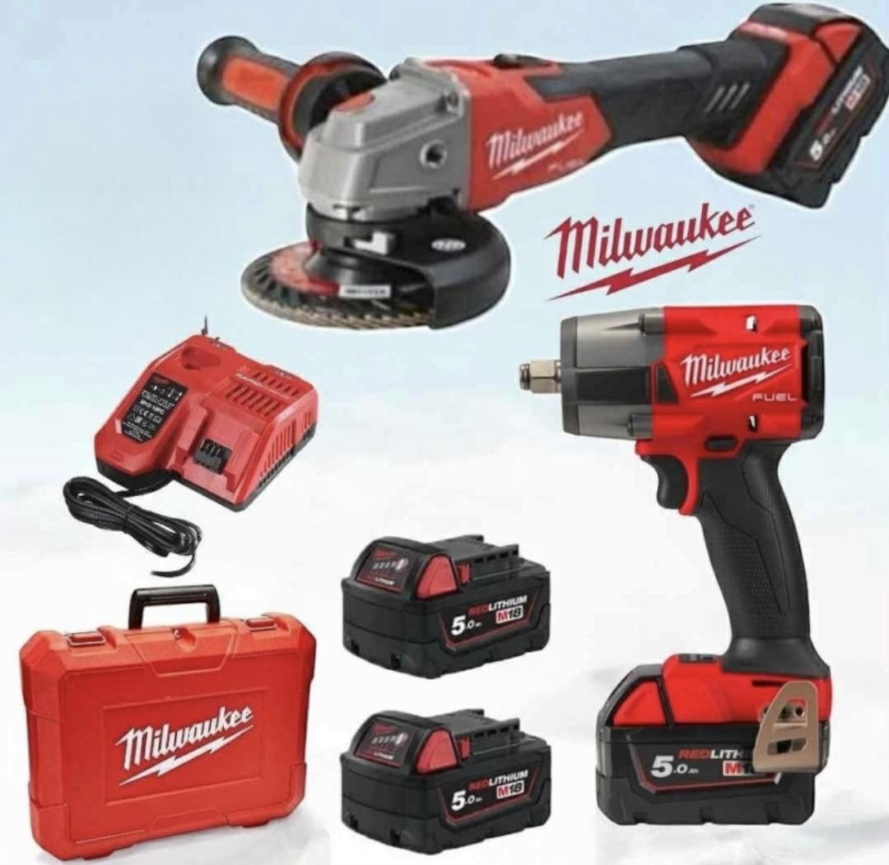 Milwaukee set 2u1 brusilica i udarni odvijač sa 2 baterije