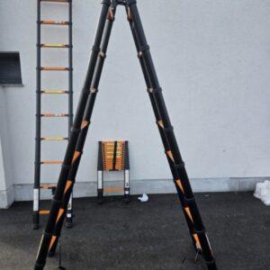 TELESKOPSKE ALUMINIJUMSKE LJESTVE 2,5x2,5m 5 metara POBOLJŠANI MODEL