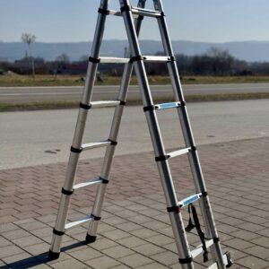 🔝 TELESKOPSKE ALUMINIJUMSKE LJESTVE 5,6m – KOMPAKTNE I IZDRŽLJIVE 🔝