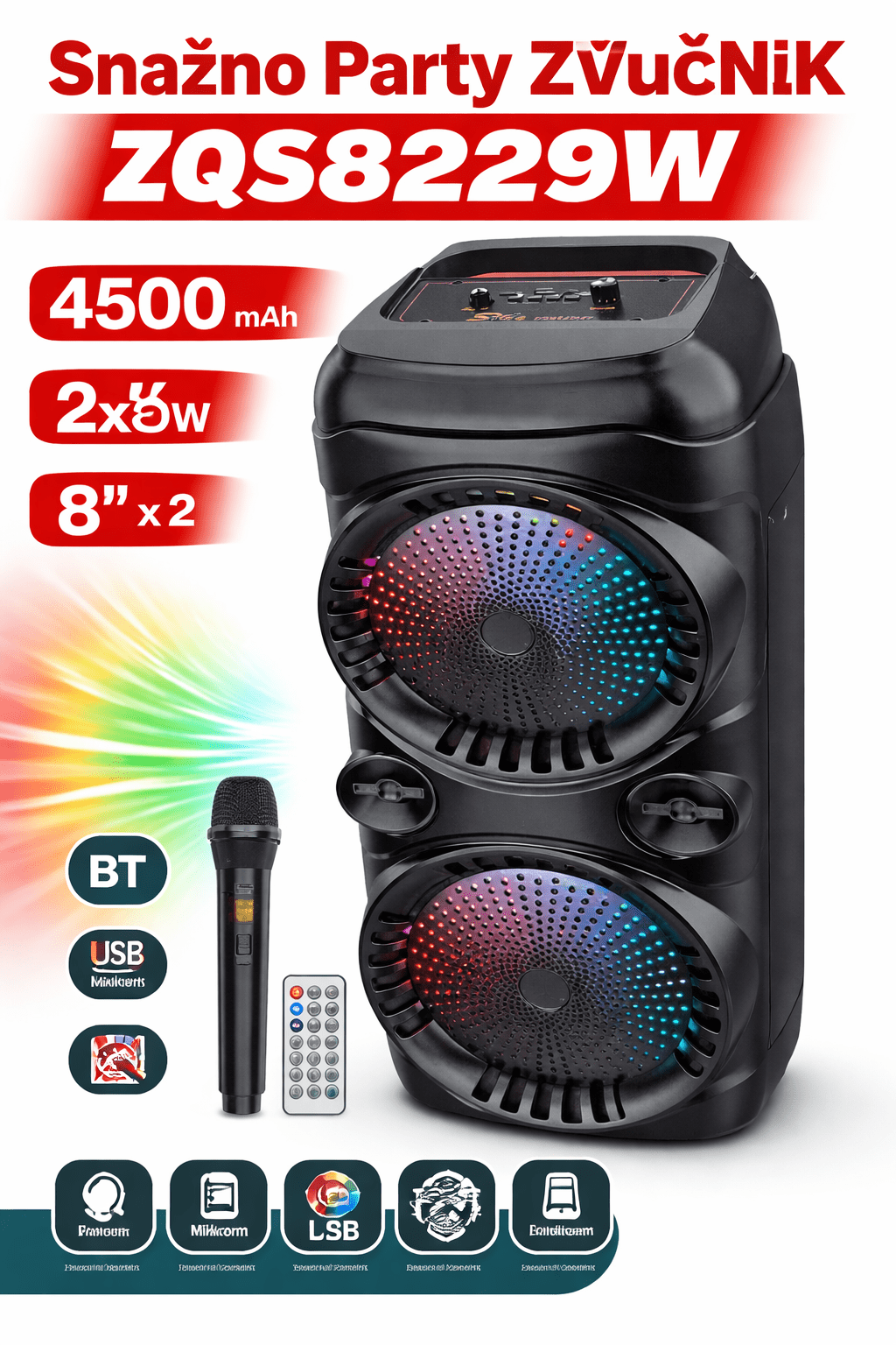 🔥 Snažan Party Zvučnik ZQS8229W 🔥