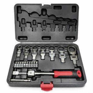 Set ključeva sa čegrtaljkom + nastavci (8–19mm)