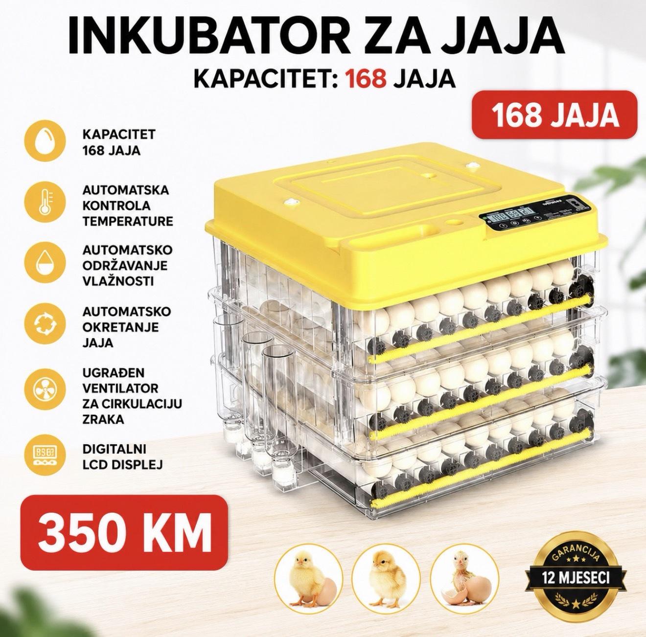 Profesionalni automatski inkubator za jaja 168 komada