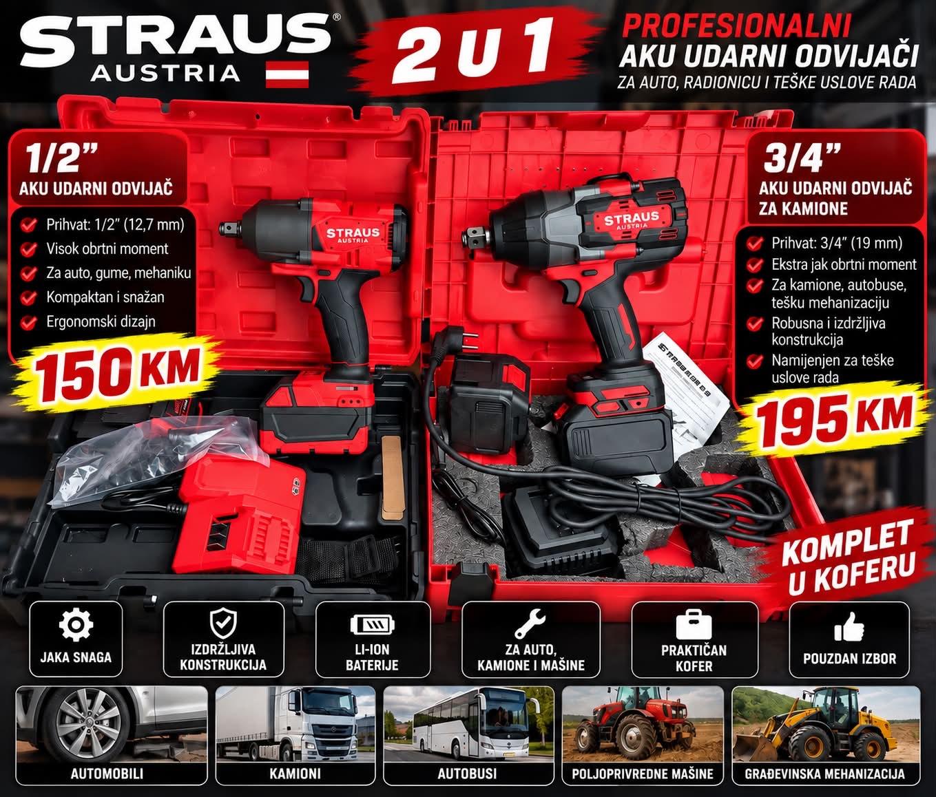 🔴 STRAUS AUSTRIA – AKU UDARNI ODVIJAČI