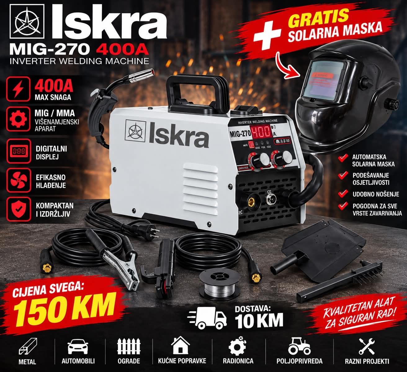 🔥 ISKRA MIG-270 400A + GRATIS SOLARNA MASKA